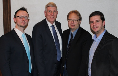 Stefan Lenzen, Dr. Ingo Wolf MdL, Dr. Klaus J. Wagner und David Stolz (v.l.n.r.)