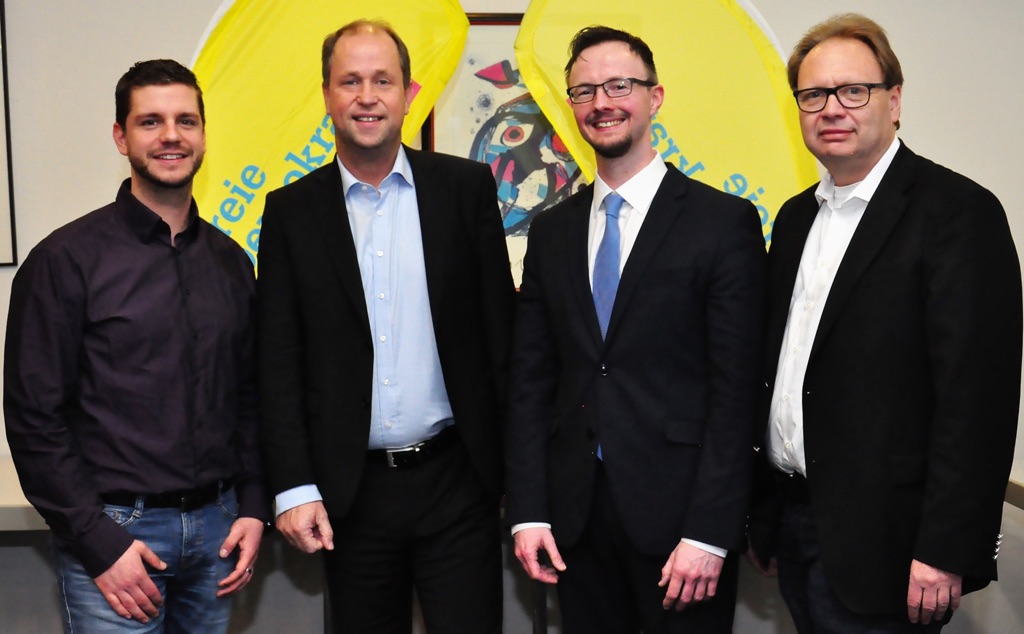 V.l.n.r.: David Stolz, Dr. Joachim Stamp MdL, Stefan Lenzen und Dr. Klaus Wagner